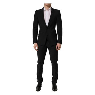 Dolce & Gabbana Single Breasted Suits, male, Black, Size: S Slim Fit Formal 2-Piece Suit