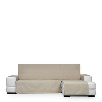 Eysa Funda de sof&aacute; chaise longue hidr&oacute;fugo extra derecha beige 290 cm
