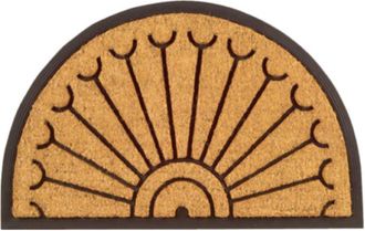 Imports Decor Peacock Coir Door Mat, Non-Slip Rubber Backed Outdoor Entryway Rug, Durable Dirt Scraper Welcome Mat