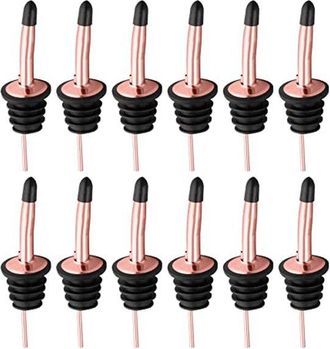 OEM Juego De 12 Piezas Para Dispensar Vino, Una Boquilla De Acero Inoxidable Aceite De Oliva Tapa Antipolvo Dosificador De Alcohol, Color Oro Rosa