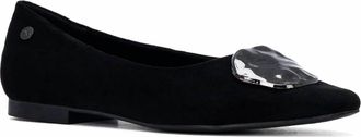 Xti Womens Suede Ballet Flats In Black