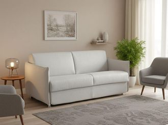 Dmora Dmora - Sof&aacute; Fijo 3 Plazas Severo, Sof&aacute; Lineal Para Sal&oacute;n, Acolchado, Desenfundable, Calidad 100% Made In Italy, 200x95 H90 Cm, Gris Claro