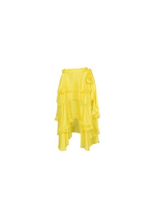 Alexandre Vauthier Yellow Ruffled Asymmetric Skirt Size S