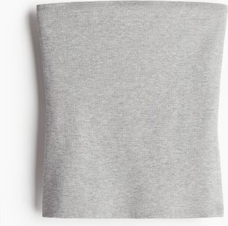 H&M Geripptes Tubetop - Hellgraumeliert