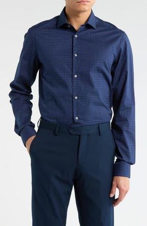 Calvin Klein Slim Fit Stretch Dress Shirt in Peacoat at Nordstrom Rack, Size 17.5 - 36/37
