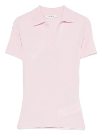 Max Mara Geribbelde top met kraag - Roze
