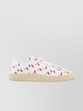 Valentino Garavani leather cherry-print low-top sneakers