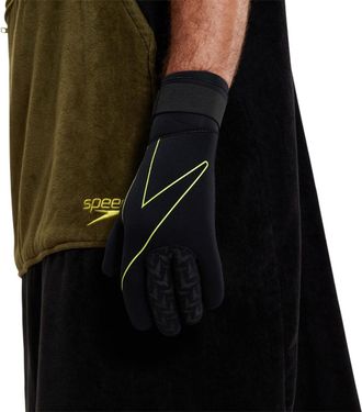 Speedo Unisex zwemhandschoenen voor volwassenen voor open water (zwart/fluorgeel)