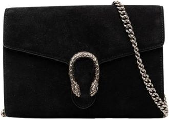 Gucci Pre-owned Vintage Suede Crossbody Tas - Dames - Vintage Schoudertas - Zwart - ONE Size - Leer - Vintage