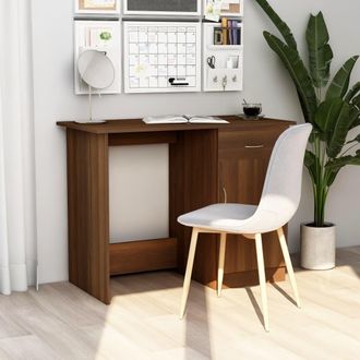 vidaXL Vidaxl - Escritorio De Madera Contrachapada Marr&oacute;n Roble 100x50x76 Cm