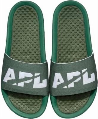 Athletic Propulsion Labs Womens Big Logo Techloom Slide Sandal In Great Green/white