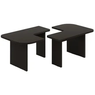 Habitat et Jardin Set Di Tavolini In Legno iris - 90 X 45 X 35 Cm - Grigio Antracite