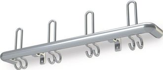 OEM Perchero De Pared Alu.f1 Natural, 3 Sombreros / 6 Abrigos Longitud 600 Mm, Espacio Entre Ganchos 200 Mm