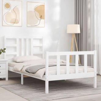 vidaXL Bed Frame without Mattress White 100x200 cm Solid Wood Pine Vidaxl