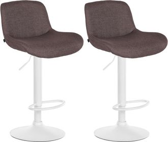 Clp Lote De 2 Taburetes De Bar Solon Blanco Marr&oacute;n Oscuro Tela