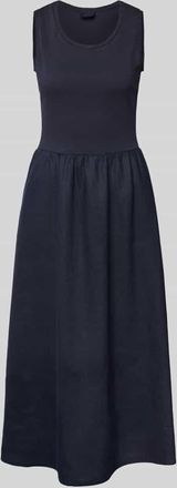 Oui Midikleid mit Rundhalsausschnitt in Marine, Gr&ouml;&szlig;e 36