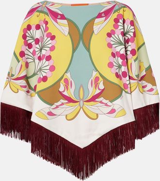 La DoubleJ Poncho reversibile Florette Plac&eacute;e in raso