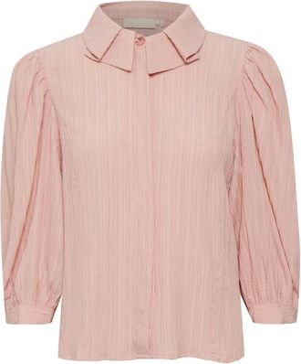Karen by Simonsen Overhemden, Dames, Roze, 2Xs, Elegante Rose Dust Blouse met Pofmouwen