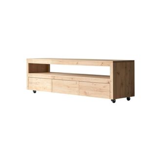 Tikamoon Mueble de TV de roble macizo con nudos 180 cm