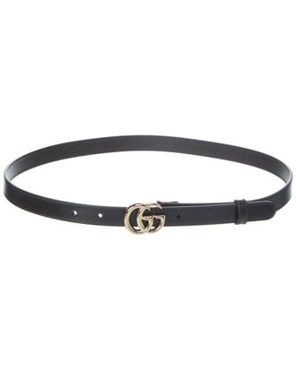 Gucci Double G Thin Leather Belt