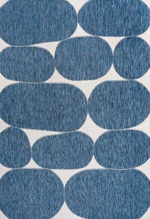 Jonathan Y Designs Rayna Modern Geometric Organic Shapes Indoor/Outdoor Area Rug in Navy/cream at Nordstrom, Size 8Ft 0In X 10Ft 0In