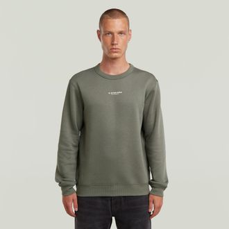 G-Star Mens G-Star RAW Center Chest Logo Sweater - Grey Cotton - Size Medium