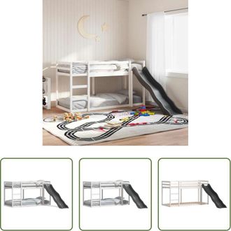 vidaXL Scivolo per bambini - Letto a Castello Scivolo e Scala Bianco 90x200 cm Legno di Pino