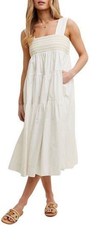 Wishlist Tiered Maxi Dress in White/Taupe at Nordstrom Rack, Size Medium
