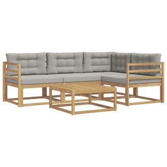 vidaXL Conjunto De Sof&aacute;s De Exterior 5 Pcs Blanco Y Gris Claro Vidaxl