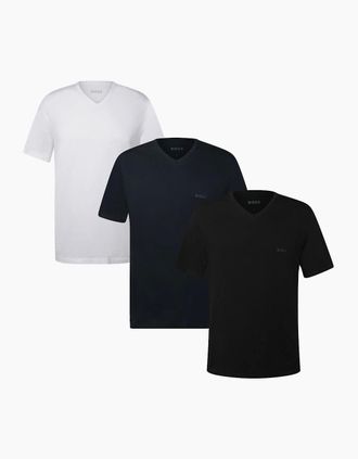 HUGO BOSS Mens 3 Pack of V-Neck T-Shirts - Multi - Size: 44
