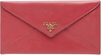 Prada Pink Leather Long Wallet (Bi-Fold) (Pre-Owned)