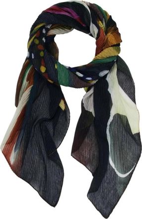 Desigual Gekleurde Lichtgewicht Sjaal met Patroon - Dames - Sjaals - Zwart - ONE Size - Accessoires