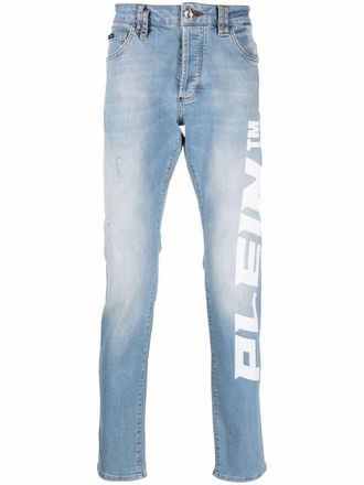 Philipp Plein Jeans met logoprint - Blauw