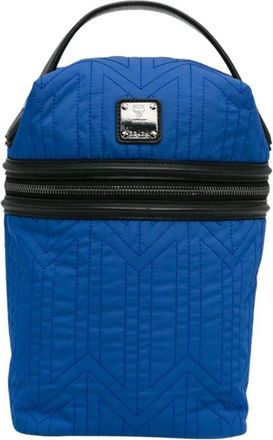 MCM Pre-owned Patricia Visetos Quilted Backpack - Dames - Vintage Rugzakken - Blauw - ONE Size - Nylon - Vintage