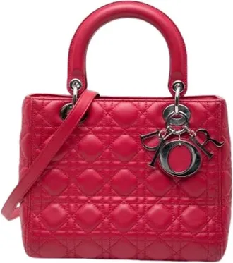 Dior Pre-owned Handbags, female, Red, Size: ONE SIZE Pre-owned Lady Dior