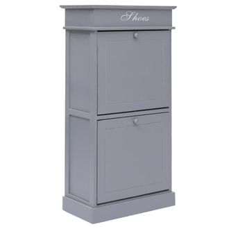 vidaXL Mueble Zapatero De Madera De Paulownia Gris 50x28x98 Cm Vidaxl