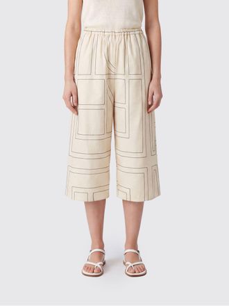 Toteme Pantaloncini culotte in twill seta monogram