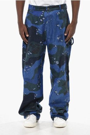 Off-white Denim Camouflage Five-Pocket Pants CRYST CAMO with All-Over size 33