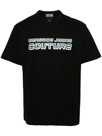 Versace Jeans Couture rhinestone-logo T-shirt - Black