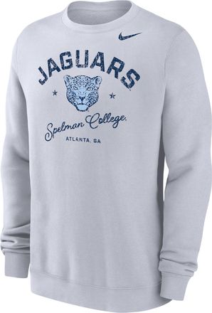 Nike Mens Club Fleece College (Spelman College) Mens Crew-Neck Sweatshirt in White | M33778SPEC25-WHT