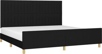 vidaXL Cama Sin Colch&oacute;n Tela Negro 200x200 Cm Vidaxl