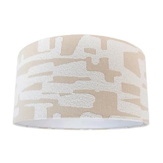 QAZQA Qazqa Pantalla De L&aacute;mpara De Tela Blanca Con Rayas Beige 50/50/25