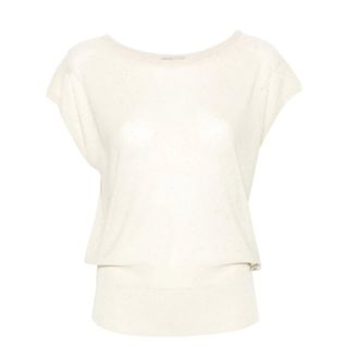 Herno Round-neck Knitwear, female, Beige, Size: L Round-neck Knitwear