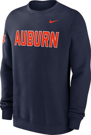 Nike Auburn Sideline Club Nike Mens College Pullover Crew in Blue | 02TT41SAUN-R0M