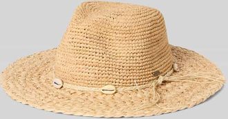 Barts Hut aus Stroh mit Label-Detail Modell ALORA in Sand, Gr&ouml;&szlig;e S