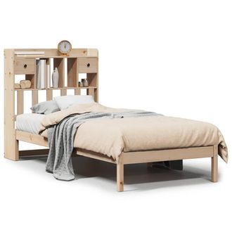 Berkfield Home Bookcase Bed without Mattress 75x190 cm Small Single Solid Wood Pine in Light Brown
