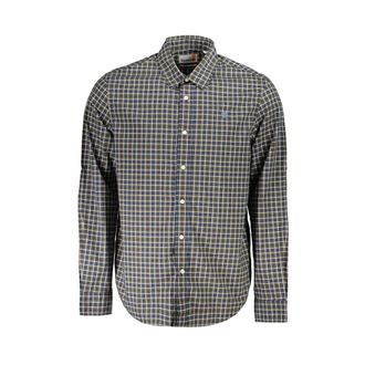Timberland Casual Shirts, male, Multicolor, Size: S Blue Plaid Long Sleeve Shirt