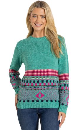 Klass Printed Long Sleeve Jumper - Green/Pink - L
