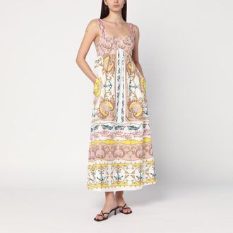 Farm Rio Linen-blend dress with nautical print