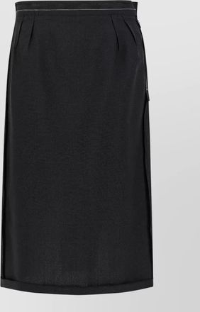 Maison Margiela virgin wool pleated a-line midi skirt